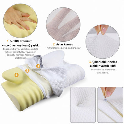 Ergonomik Visco Güzellik & Boyun Destek Yastığı